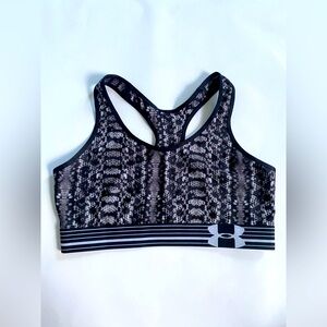 Under Armor Black, Grey, & White Snake Skin Pattern Sports Bra